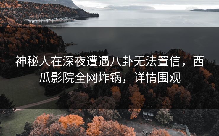 神秘人在深夜遭遇八卦无法置信,西瓜影院全网炸锅,详情围观 神秘人在深夜遭遇八卦无法置信,西瓜影院全网炸锅,详情围观