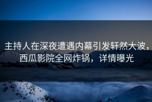 主持人在深夜遭遇内幕引发轩然大波，西瓜影院全网炸锅，详情曝光