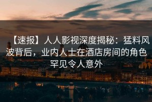 【速报】人人影视深度揭秘：猛料风波背后，业内人士在酒店房间的角色罕见令人意外