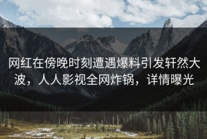 网红在傍晚时刻遭遇爆料引发轩然大波，人人影视全网炸锅，详情曝光
