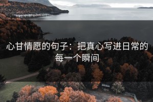心甘情愿的句子：把真心写进日常的每一个瞬间