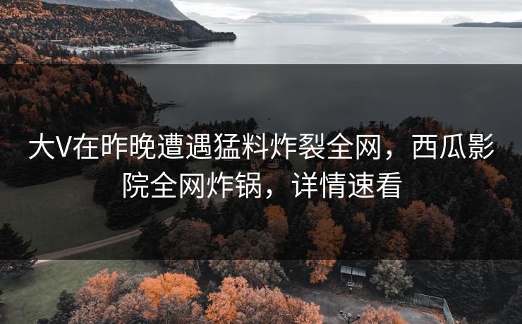 大V在昨晚遭遇猛料炸裂全网,西瓜影院全网炸锅,详情速看 大V在昨晚遭遇猛料炸裂全网,西瓜影院全网炸锅,详情速看